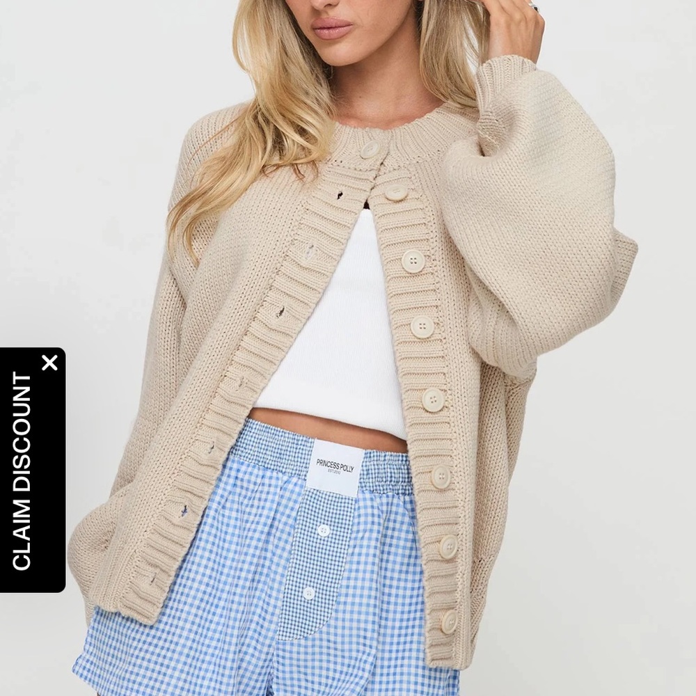 Princess Polly Edern Cardigan Cream